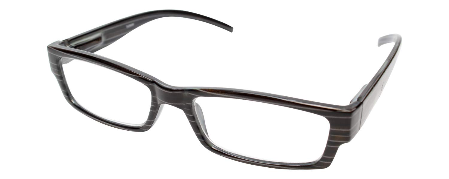 Calabria 742 Designer Rectangular Reading Glasses for Men & Women - Trendy Fashion Eyewear with Soft Case - Perfect for Reading, Computer Use & Daily Wear
