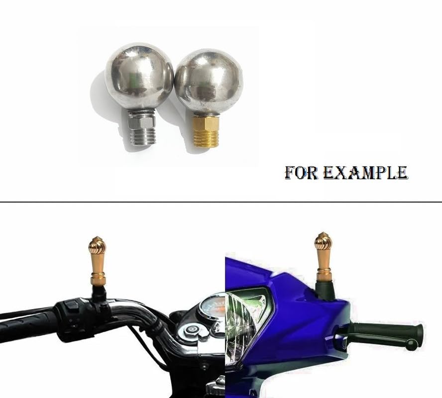 Autofetch Steel Round Bike Handlebar Mirror Screw Set of 2 - Compatible with Yamaha SZ-X Motorcycle | Durable Rear View Mirror Mounting Hardware for Safe Riding | Perfect for Commuting and Adventure Tours