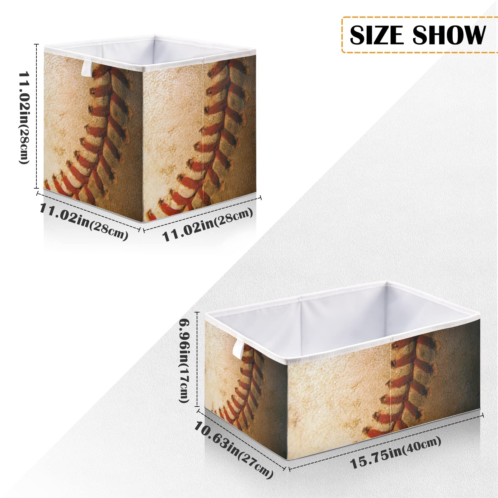 Collapsible Rectangular Storage Basket for Baseball Gear, Toys & Laundry - Space-Saving Home Organizer for Bedroom, Closet & Playroom (Multi-Purpose Storage Bin)