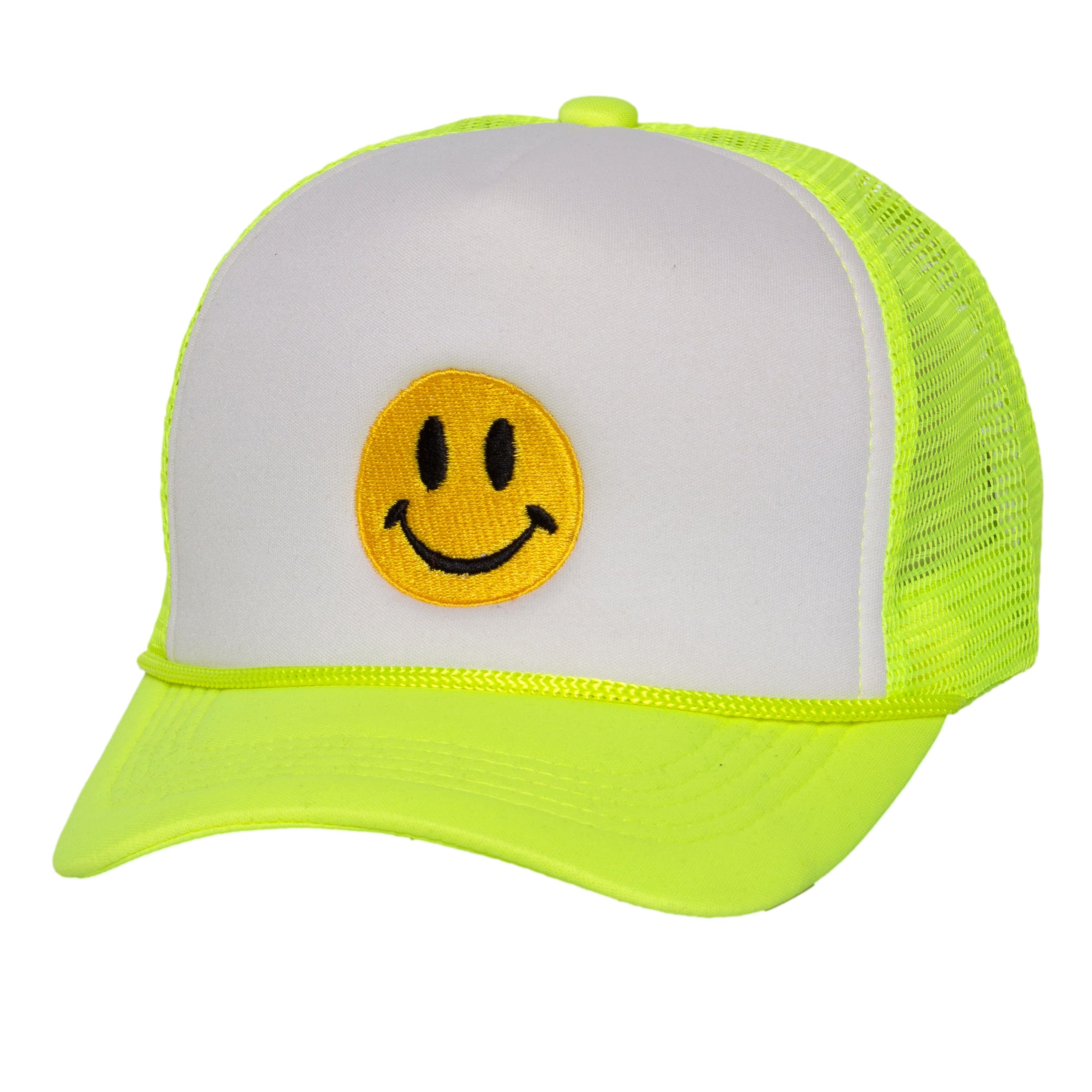 Stylish Smile Face Embroidery Adjustable Trucker Hat for Men & Women - Perfect for Outdoor Activities, Sports, and Casual Wear