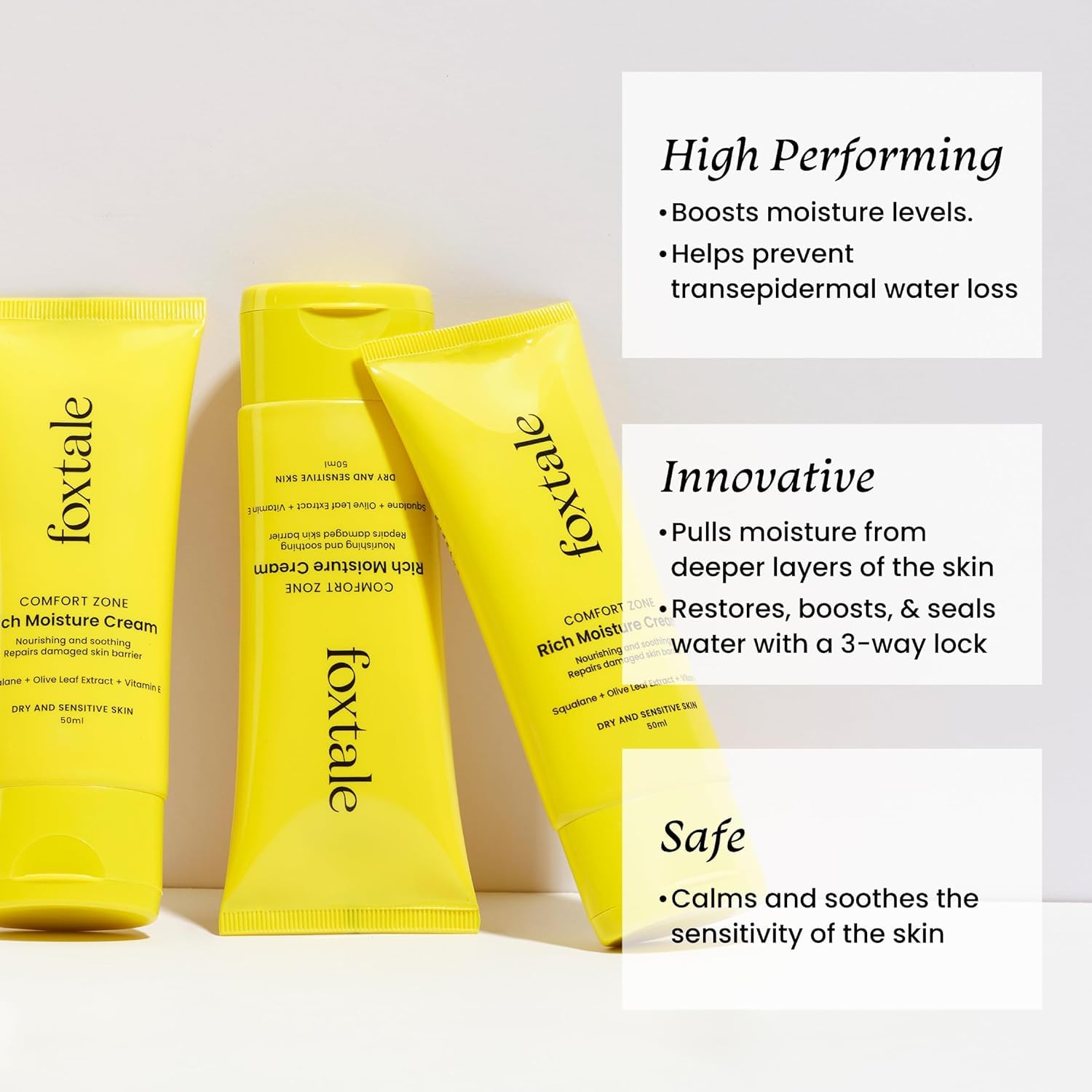 Comfort Zone Moisturizer with Squalene & Vitamin B5 - 72Hr Deep Hydration for Dry, Sensitive Skin - Softens Rough Elbows, Knees & Neck - 50ml - Perfect for Daily Skincare Routine & Post-Workout Recovery
