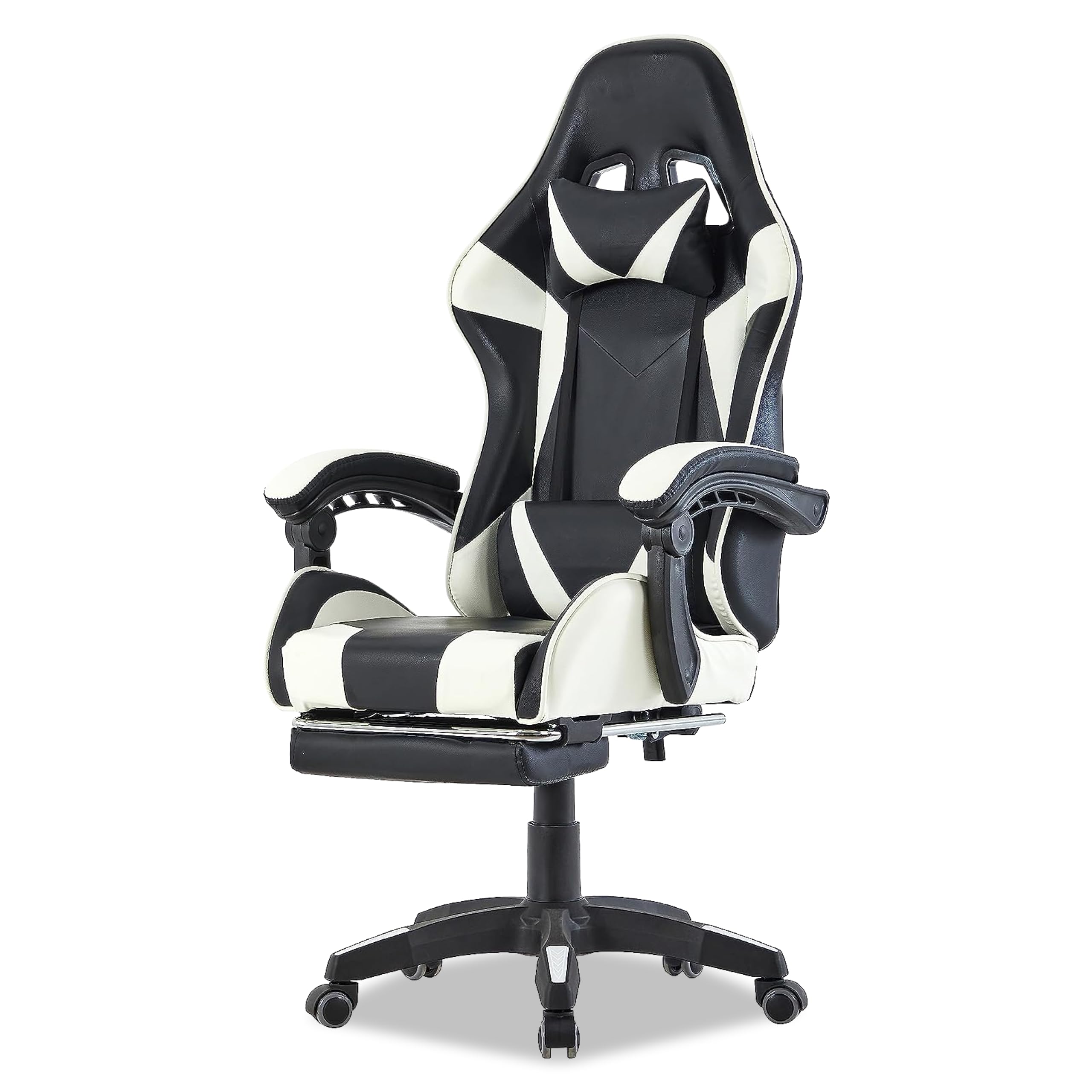 Ergonomic Walden Gaming Chair - Adjustable Office Chair with Lumbar Support, Swivel & Height Adjustable for PC, Racing & Video Games - Perfect for Home Office, Gaming Setup & Workstations (White)