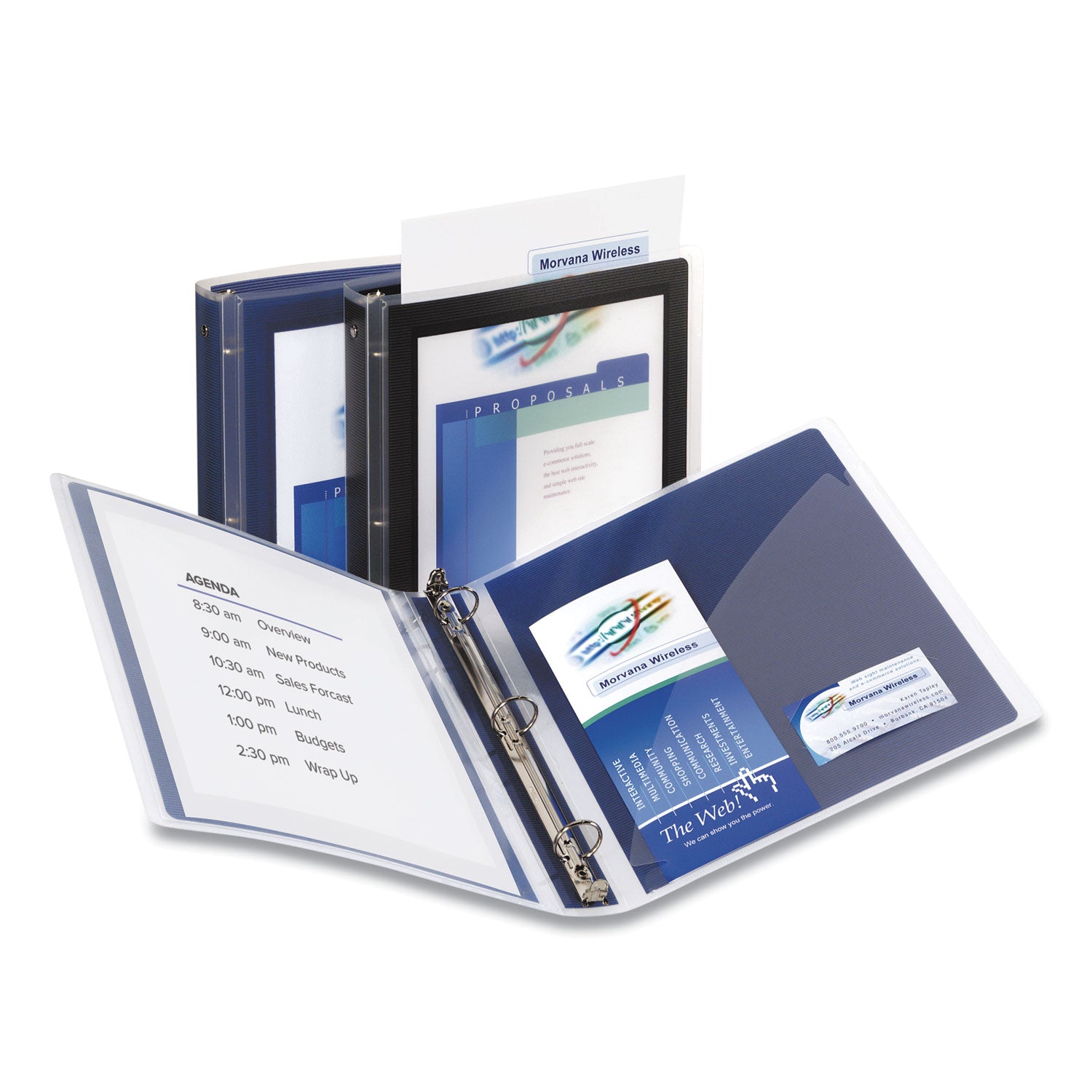 Avery® Flexi View 3-Ring Binder with Round Rings, 1 Inch Capacity, 11 x 8.5 Inches, Navy Blue - Perfect for School, Office & Home Organization