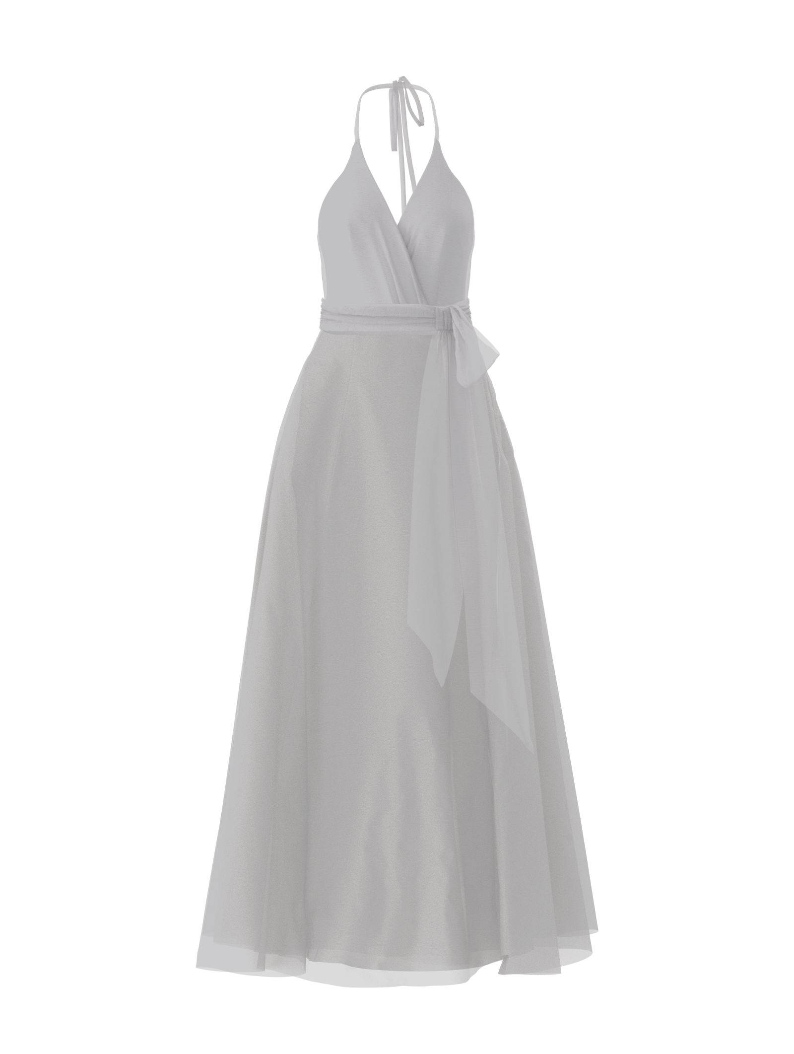 Carmelle Bodice & Cerisa Skirt Set with Sash Belt in Platinum - Elegant Women's Fashion for Parties, Weddings & Special Occasions