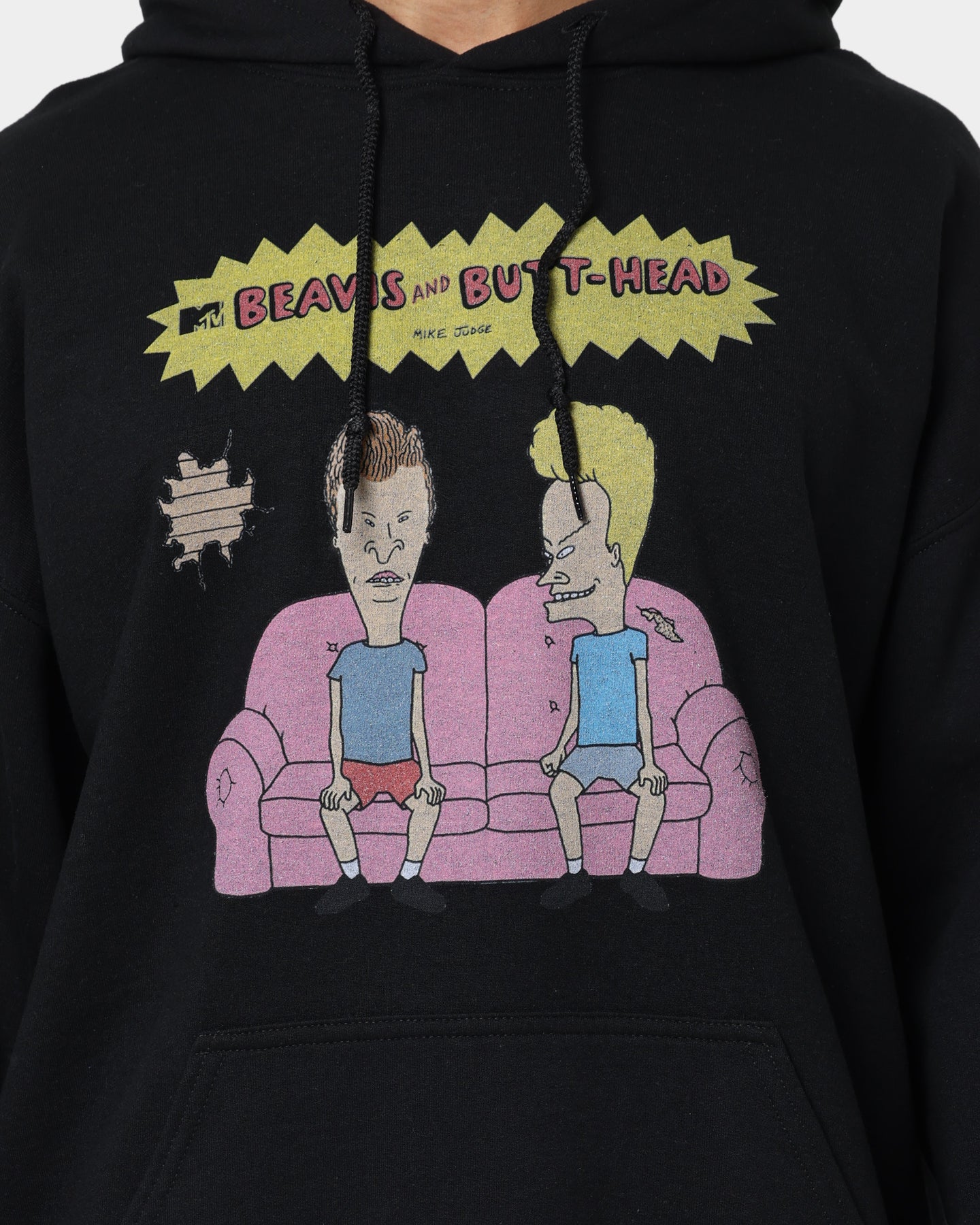 American Thrift X Beavis & Butthead Couch Hoodie - Black Pullover Sweatshirt for Men & Women | Perfect for Casual Wear, Lounge & Street Style