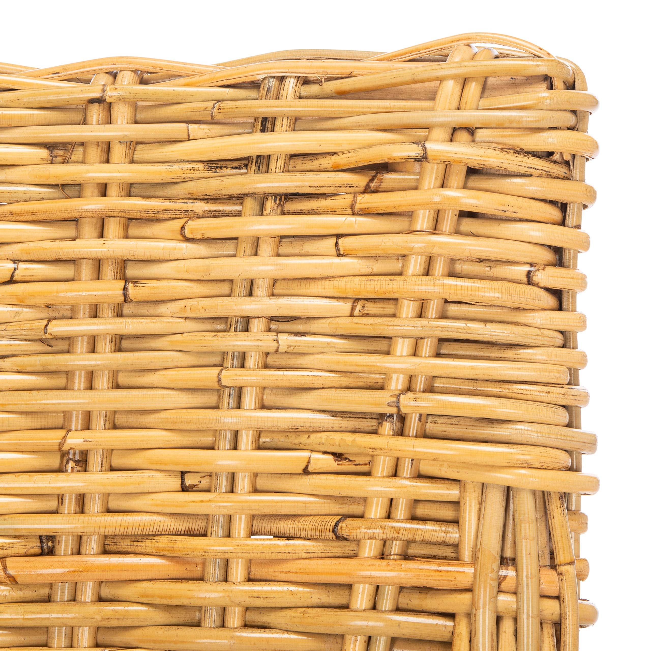 SAFAVIEH Cristen Rattan Accent Chair with Cushion - Natural & White (ACH6513B) - Perfect for Living Room, Bedroom, or Patio Decor
