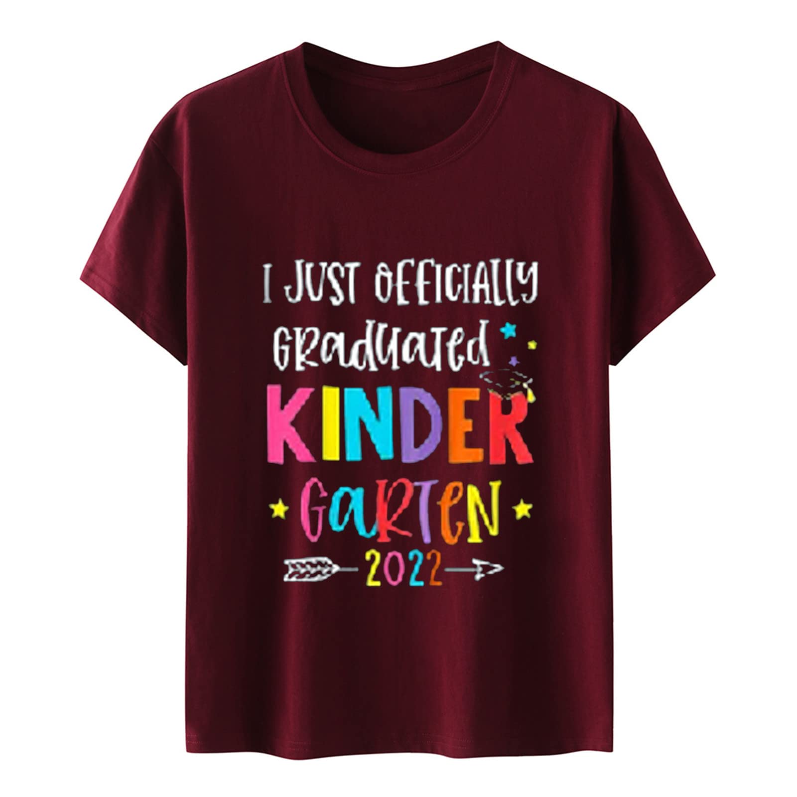 BFAFEN I JUSE Women's Loose Fit Graphic T-Shirt - 2022 Kindergarten Graduation Tee for Juniors with Sleeves | Casual Wear, School Events & Celebration Outfits
