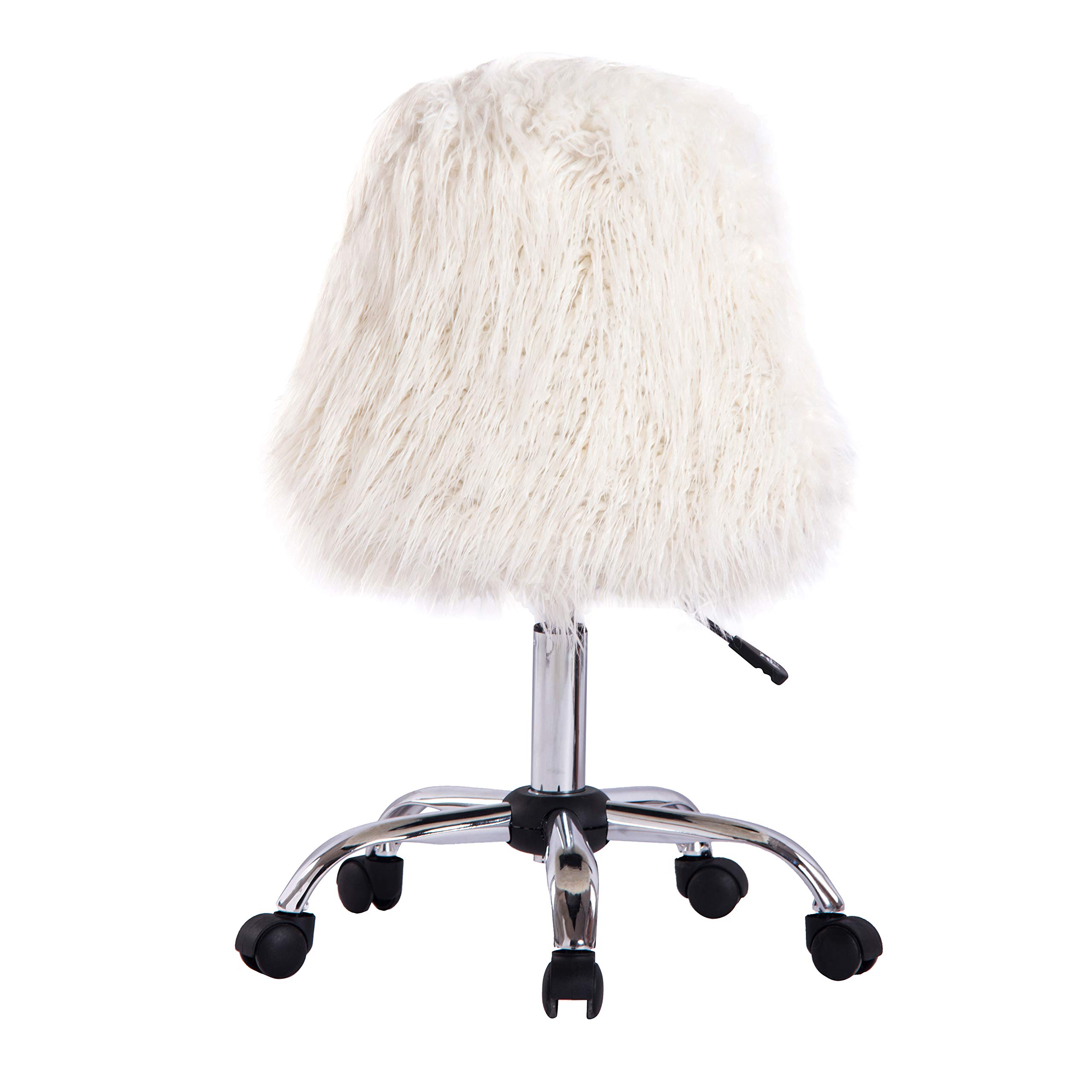 Luxury Faux Fur Office Chair - 360° Swivel & Adjustable Height for Home & Workspace