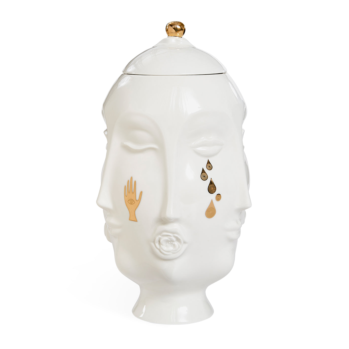 Handcrafted Gilded Frida Kahlo Inspired Urn - Elegant Memorial Keepsake for Home Decor & Altar Display