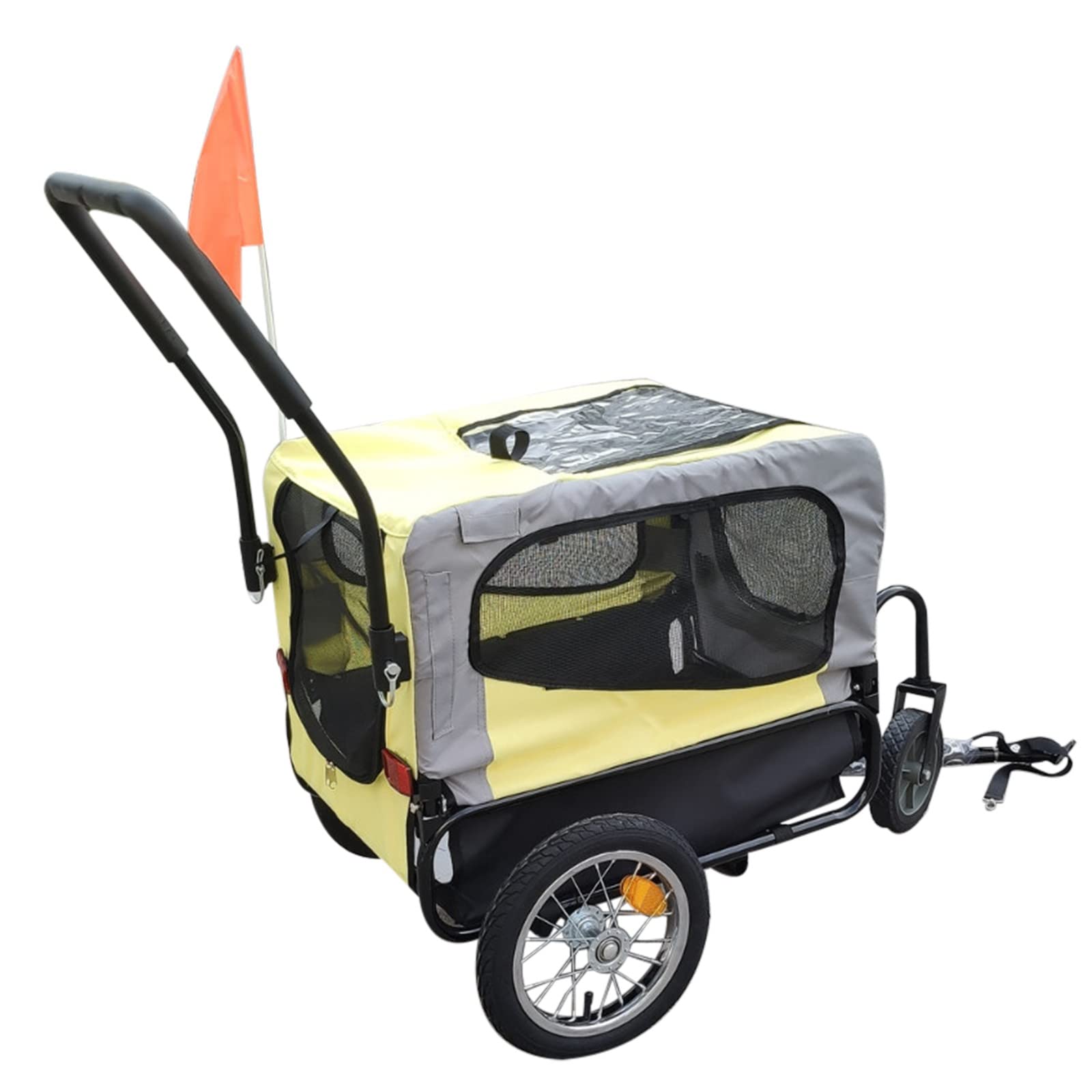 Premium Pet Trailer Rascal Dog Stroller for Medium & Small Dogs - Air-Filled Tires, Foldable Frame, Quick Release Wheels, Universal Bike Coupler & Adjustable Handle | Perfect for Cycling, Jogging & Outdoor Adventures with Your Pet