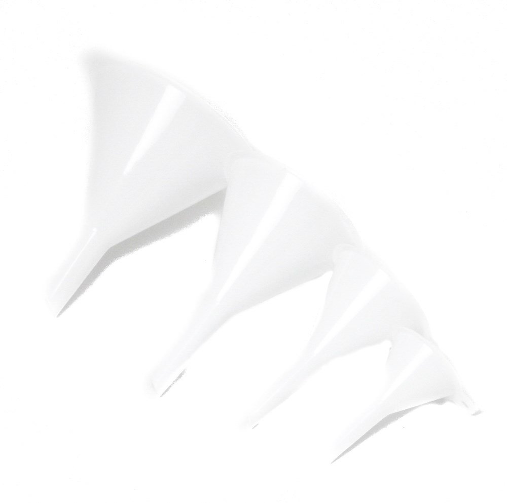 Chef Craft Classic Plastic Funnel Set - 4 Piece White Kitchen Funnels (2-5 inch Diameter) for Baking, Cooking & Liquid Transfer