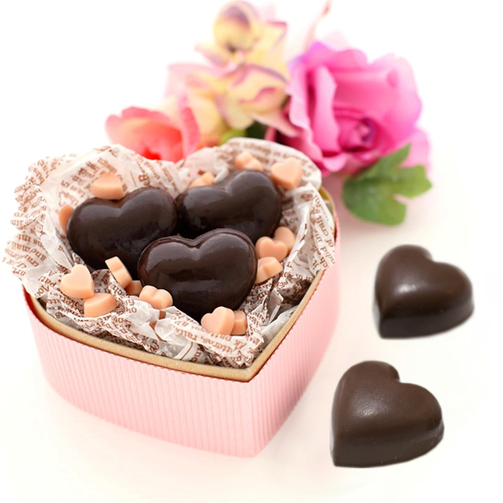 JOERSH 3-Piece Heart Silicone Molds Set - Non-Stick Baking Molds for Chocolate, Candy, Cake, Pudding, Jelly & Soap Making - Perfect for Valentine's Day Gifts, DIY Crafts & Home Baking Decorations