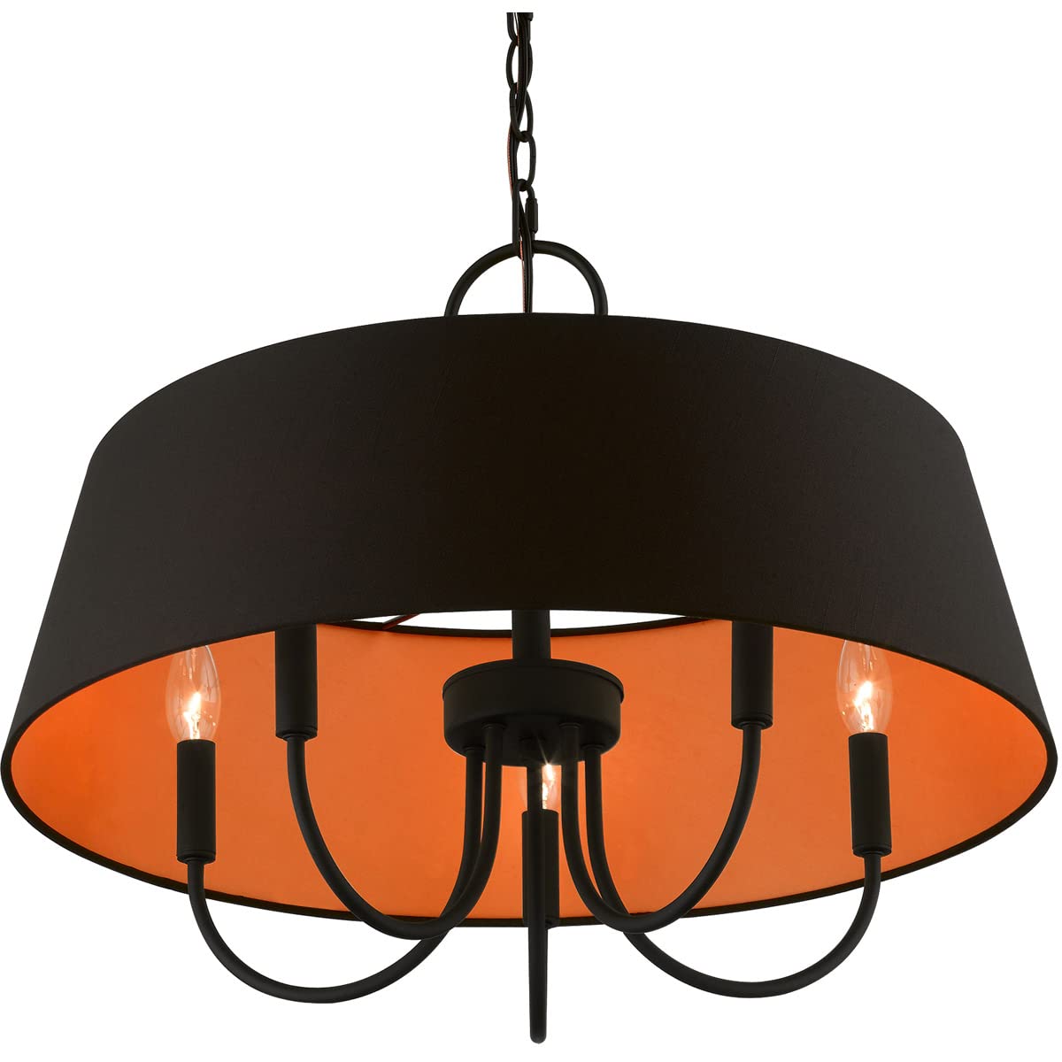 Livex Lighting 51355-04 Palma Black Pendant Chandelier - Modern Ceiling Light Fixture for Dining Room, Kitchen Island & Bedroom Decor