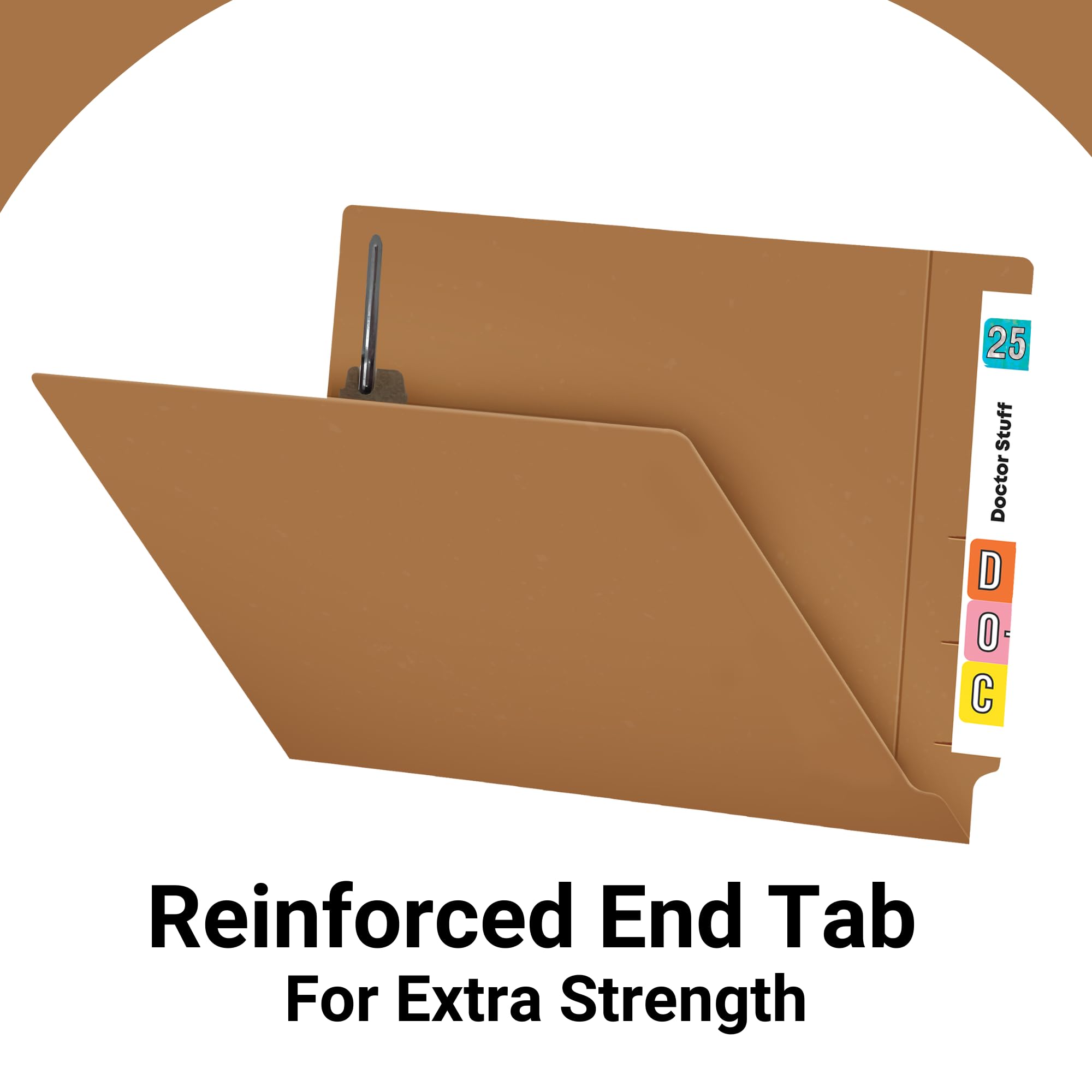 250-Pack Brown Letter Size File Folders with 2