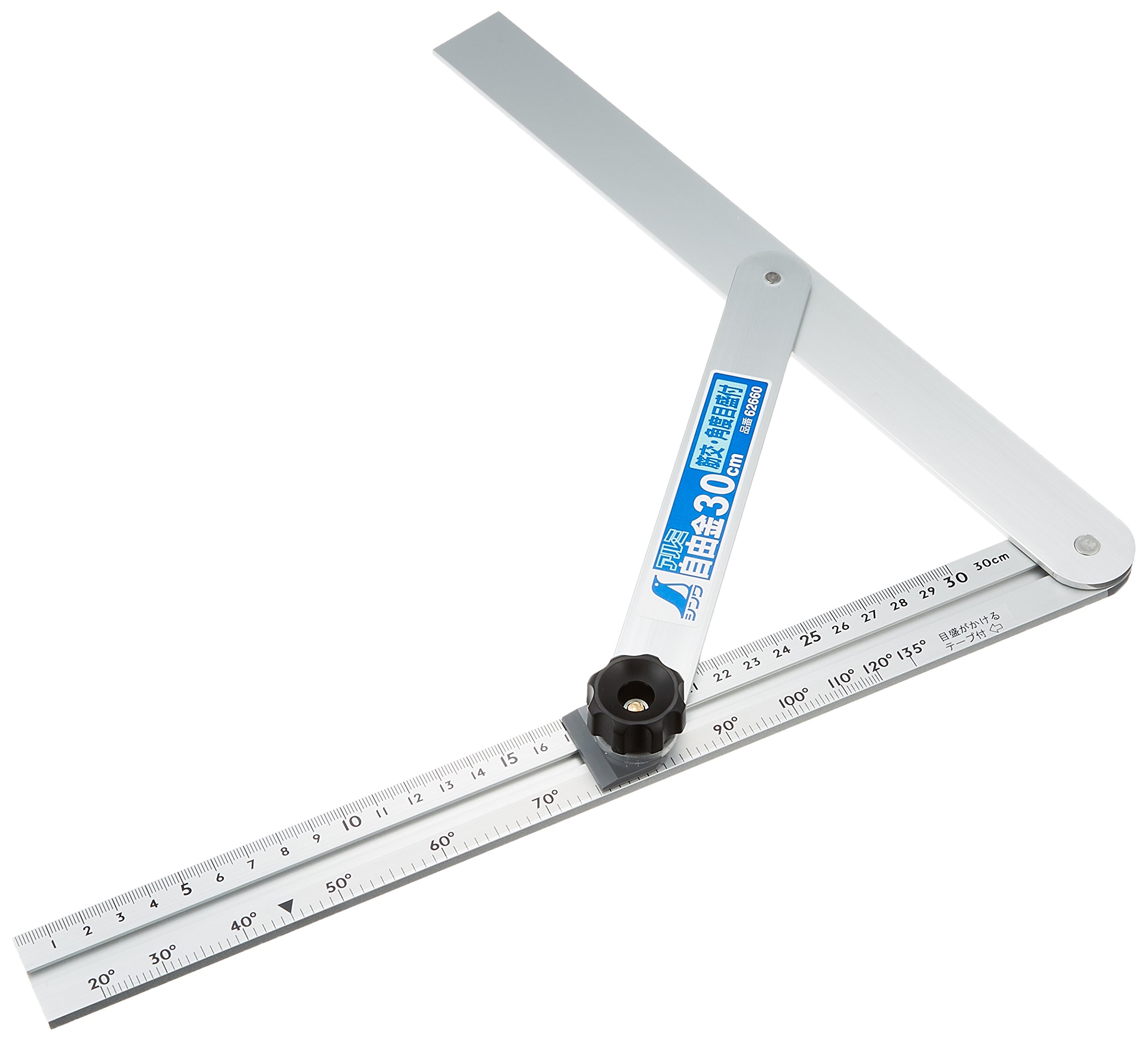 Shinwa Sokutei 62660 30cm Aluminum-Free Metal Ruler with Angle Scale - Perfect for Engineering, Woodworking & DIY Projects