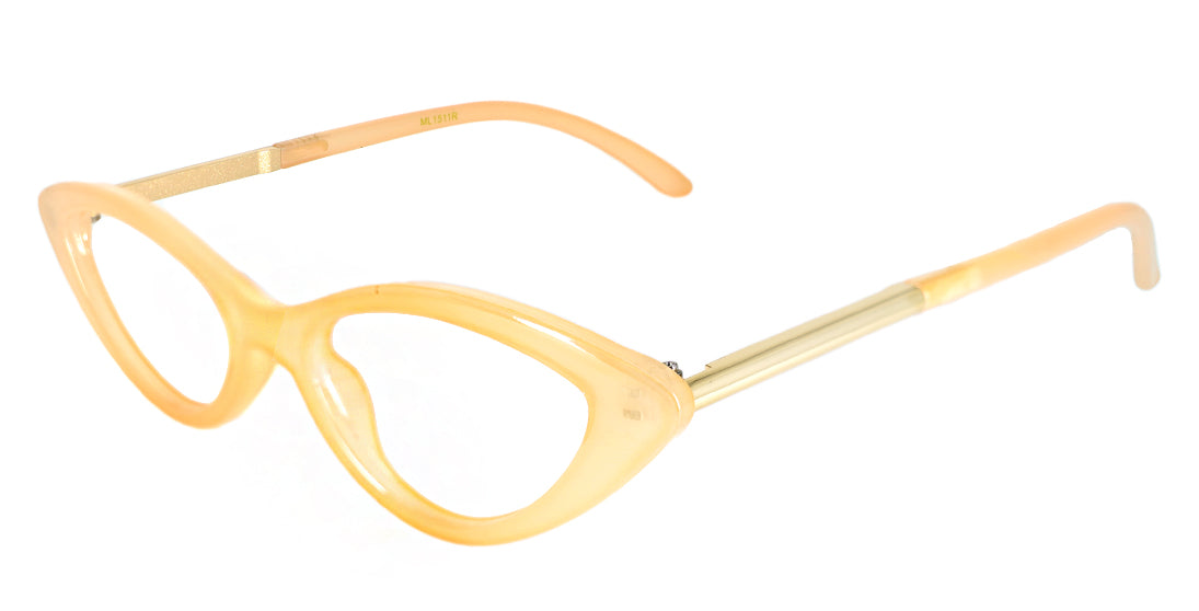 Pastel Cateye Sunglasses for Women - Plastic & Metal Frame ML1511R - Trendy Retro Style for Beach, Driving & Outdoor Fashion