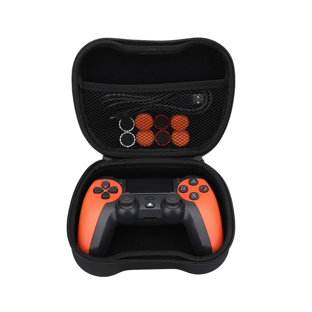 Wireless Gaming Controller for PS4, PS3, PC & Mobile - Dualshock with 6-Axis, Touch Panel, Headphone Jack, Charging Cable & 8 Thumb Grips | Perfect for FPS, Racing & Action Games | Includes Protective Case
