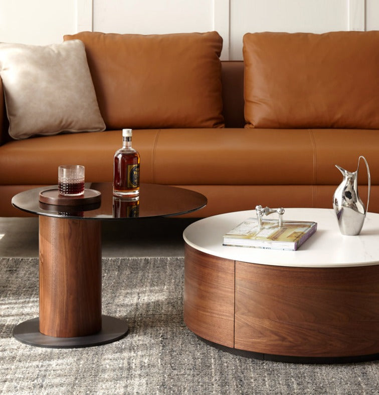 Handcrafted Black Walnut Coffee Table with Natural Slate Top - Perfect for Living Room, Lounge & Modern Home Decor