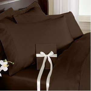 Premium Set of 2 Egyptian Cotton Pillowcases - 1500 Thread Count, Soft Brown Bedding for Ultimate Comfort | Perfect for Master Bedroom, Guest Room & Luxury Hotels