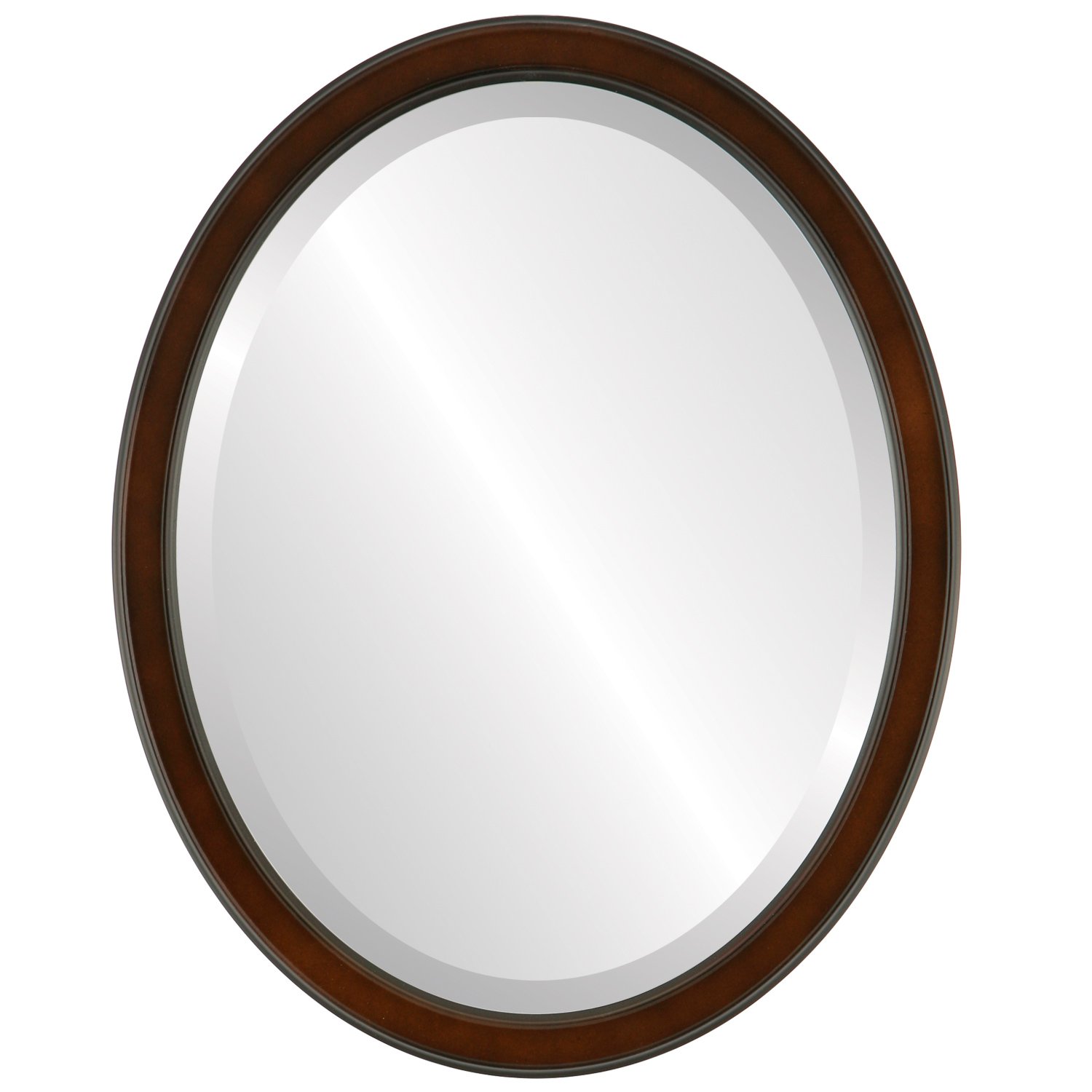 Oval Beveled Wall Mirror for Home Decor - Toronto Style Walnut Frame - 20x26 Inches - Perfect for Living Room, Bedroom & Entryway Decor