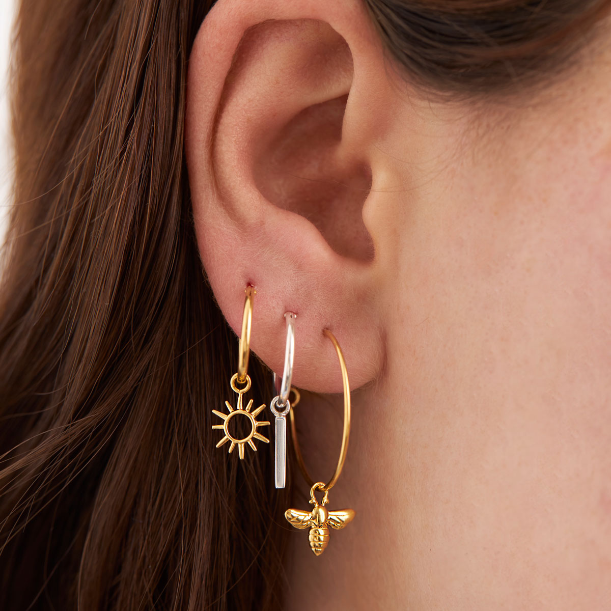 Meant To Bee Gold Ear Charms - 14K Gold Plated Honey Bee Stud Earrings for Women, Dainty Jewelry Gift for Her - Perfect for Everyday Wear, Date Nights & Special Occasions