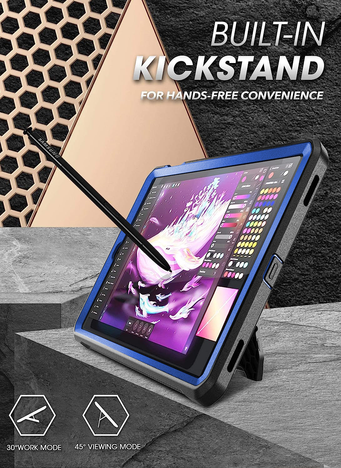 Samsung Galaxy Tab A 8.4 Inch (2020) Rugged Protective Case - Unicorn Beetle Pro Series in Blue | Shockproof Cover for Work, Travel & Outdoor Use