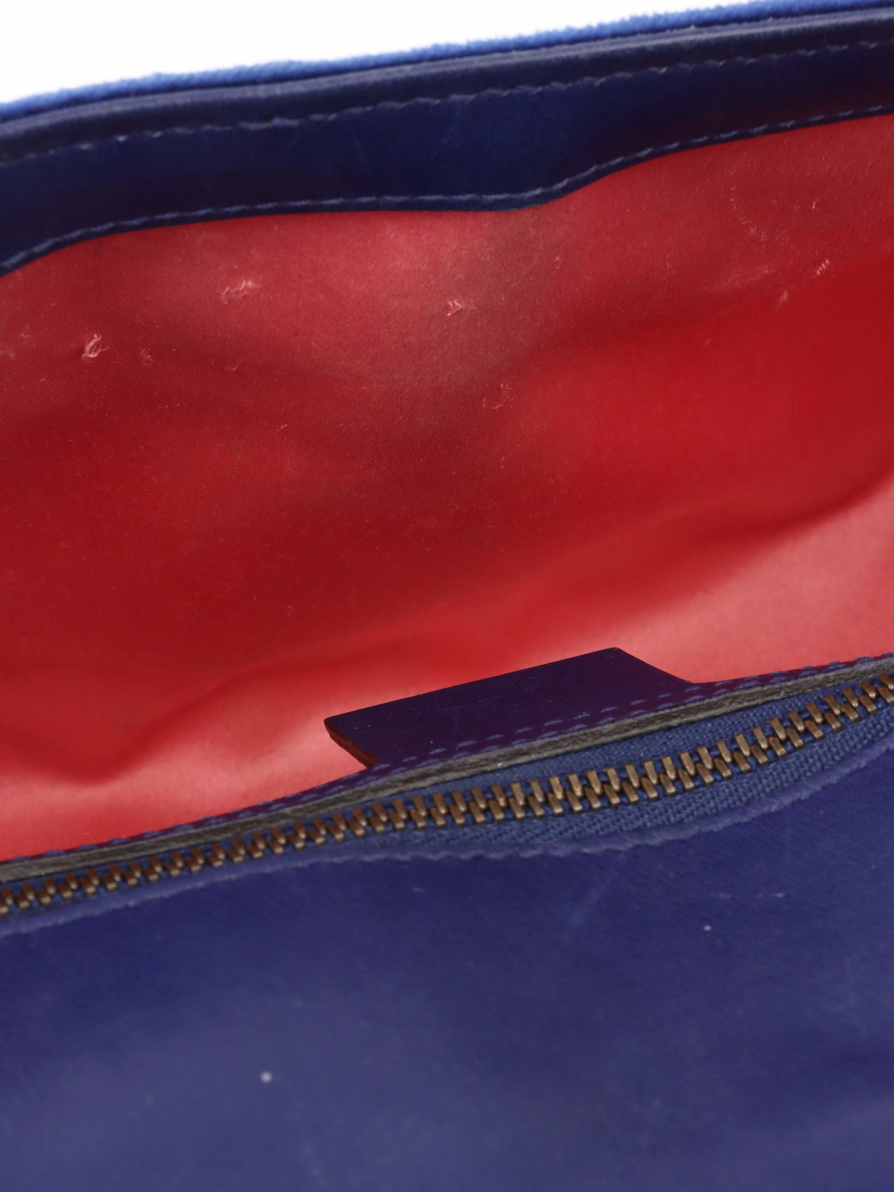 Gucci Blue Velvet Marmont Shoulder Bag for Women | Luxury Designer Handbag | Perfect for Evening Parties, Date Nights & Special Occasions