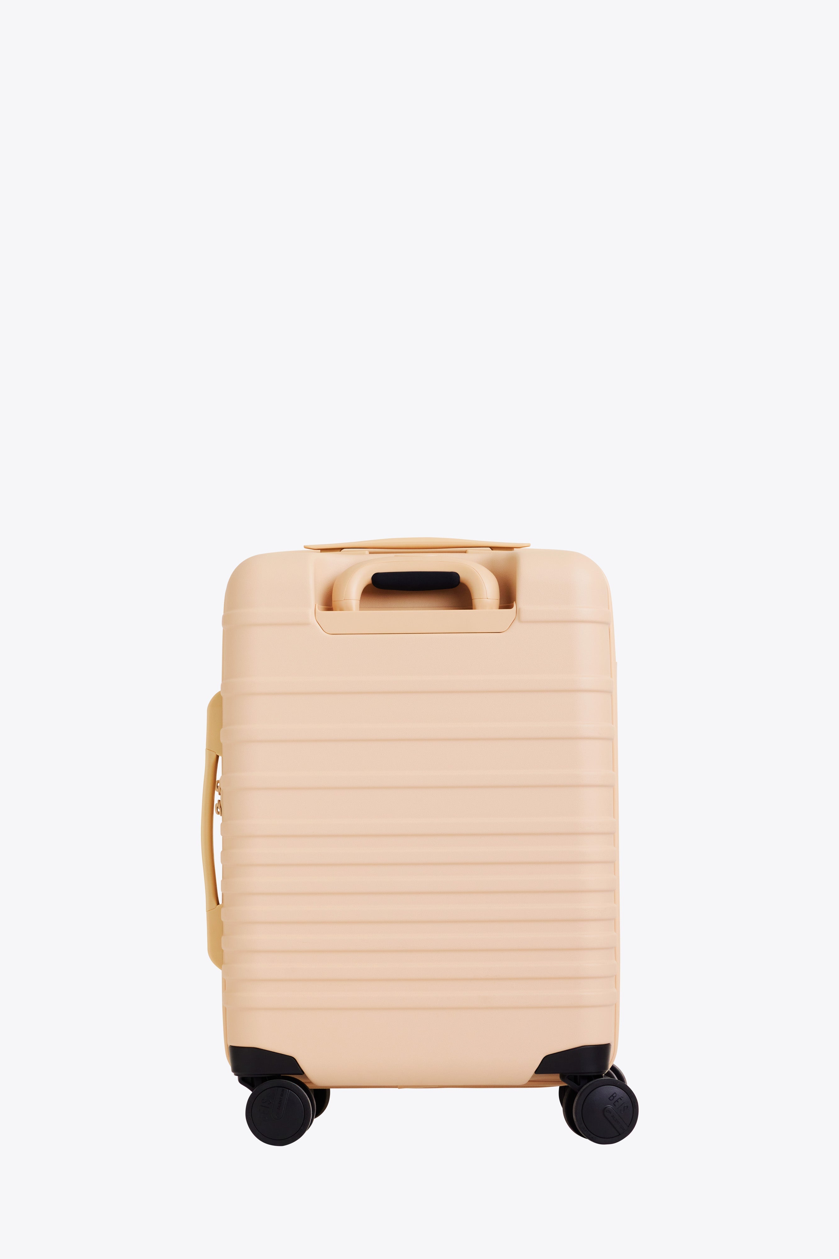 Beige Front Pocket Carry On Roller Luggage - Lightweight Expandable Suitcase for Air Travel with USB Charging Port | Perfect for Business Trips & Weekend Getaways