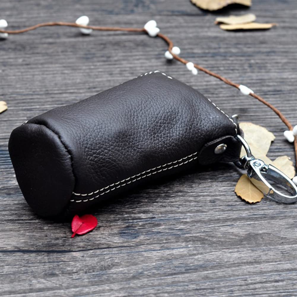 SEADEAR Leather Car Key Holder with Zipper Closure - Premium Smart Key Chain Case for Car Keys (Perfect for Key Organization & Protection)