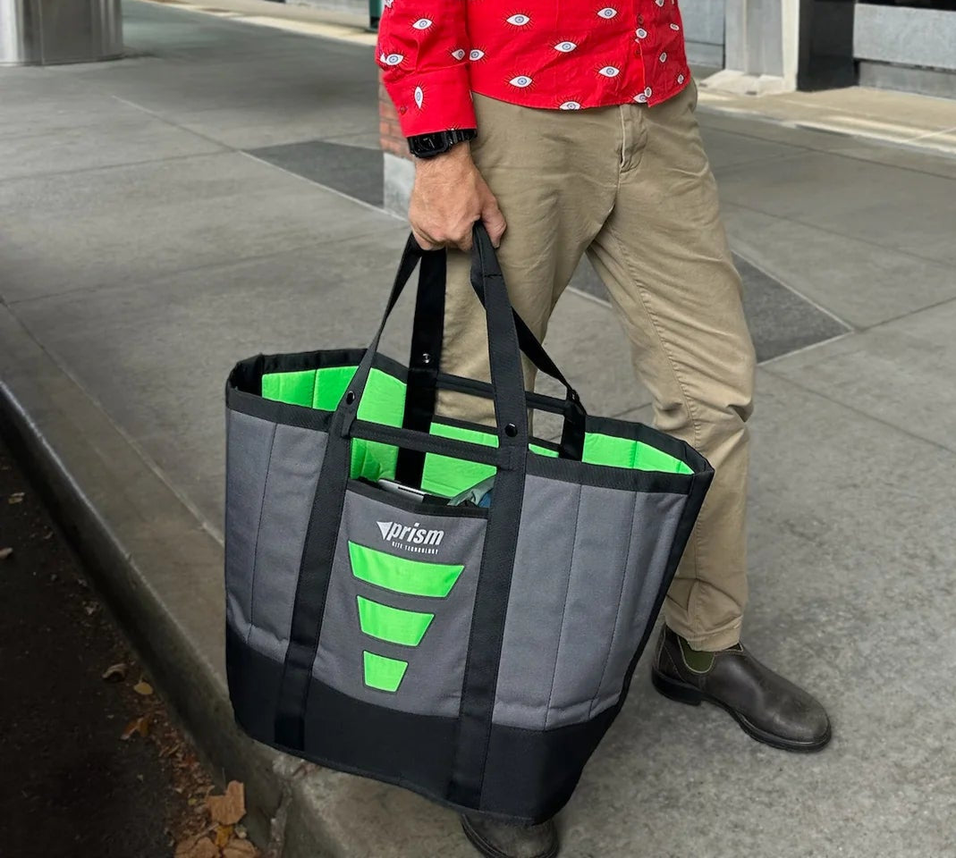 Prism Grab Bag Tote - Neon Green Waterproof Beach Bag for Women | Perfect for Pool, Gym, Travel & Shopping