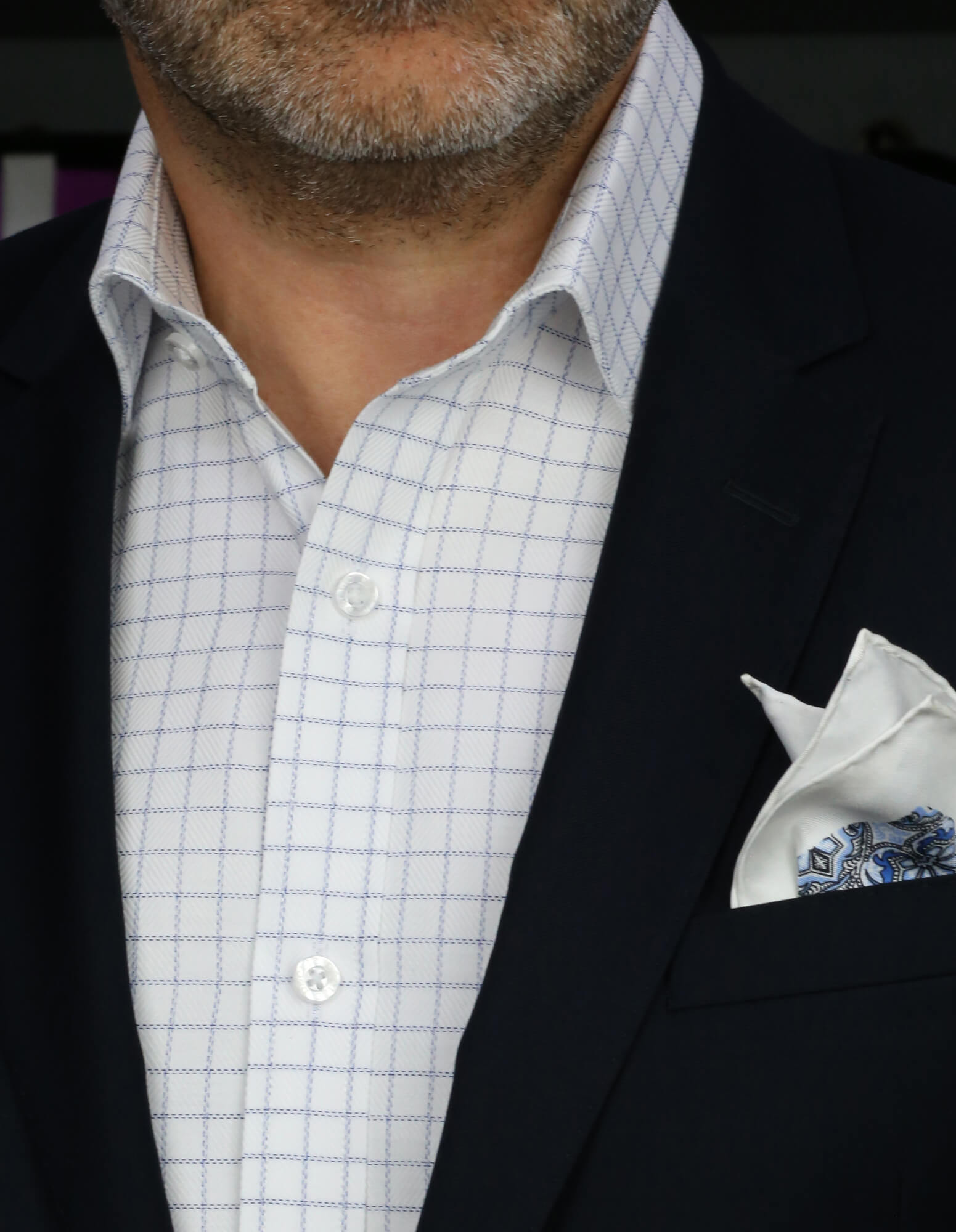 DÉCLIC Elias Check Shirt for Men - Classic White Plaid Button Down Shirt - Casual & Business Wear for Office, Date Night and Outdoor Activities