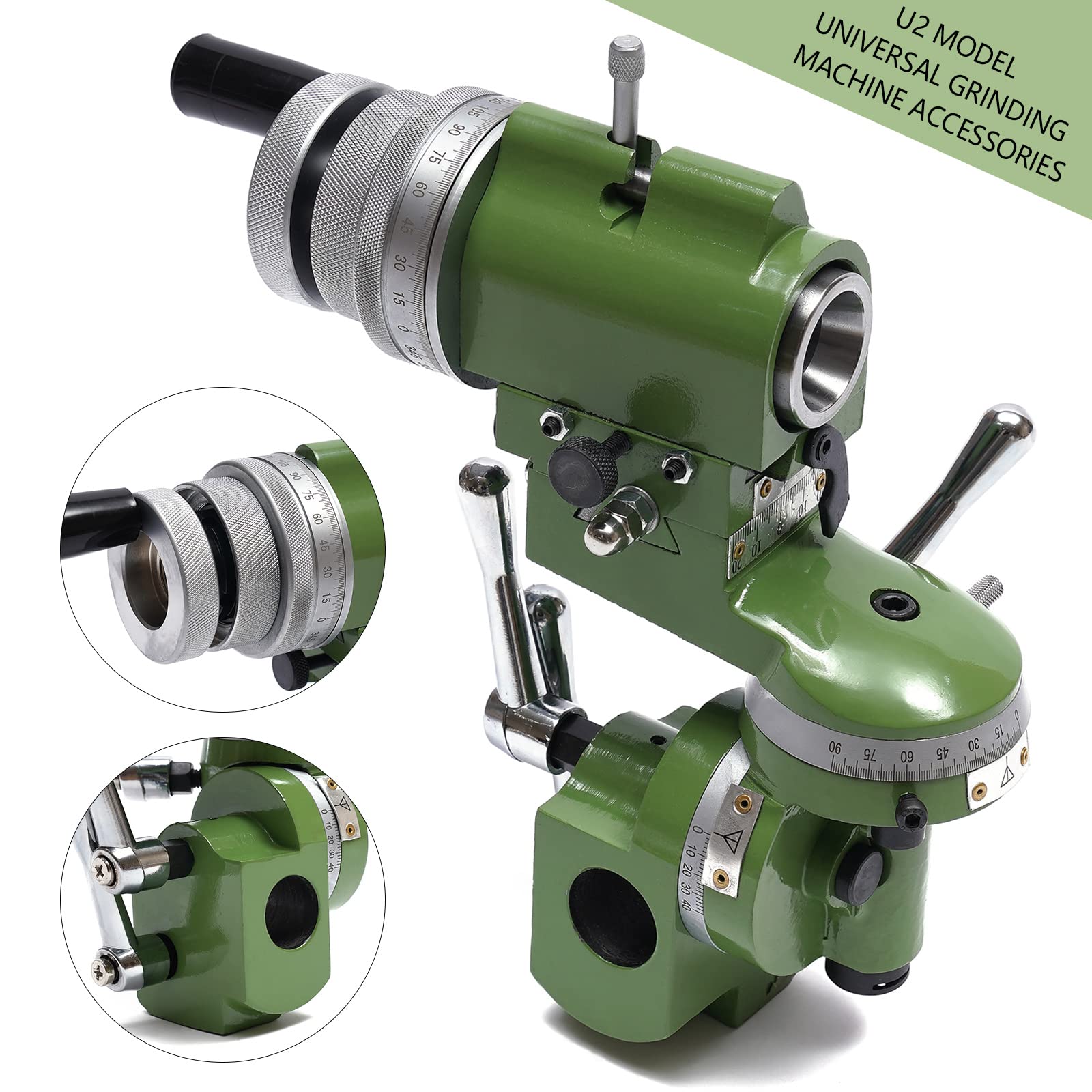 U2 Model Universal Grinding Machine Tool Holder Assembly - 25mm Green Multifunctional Lathe & Milling Cutter Sharpener for CNC, Metalworking & DIY Projects | Perfect for Workshop, Garage & Home Use