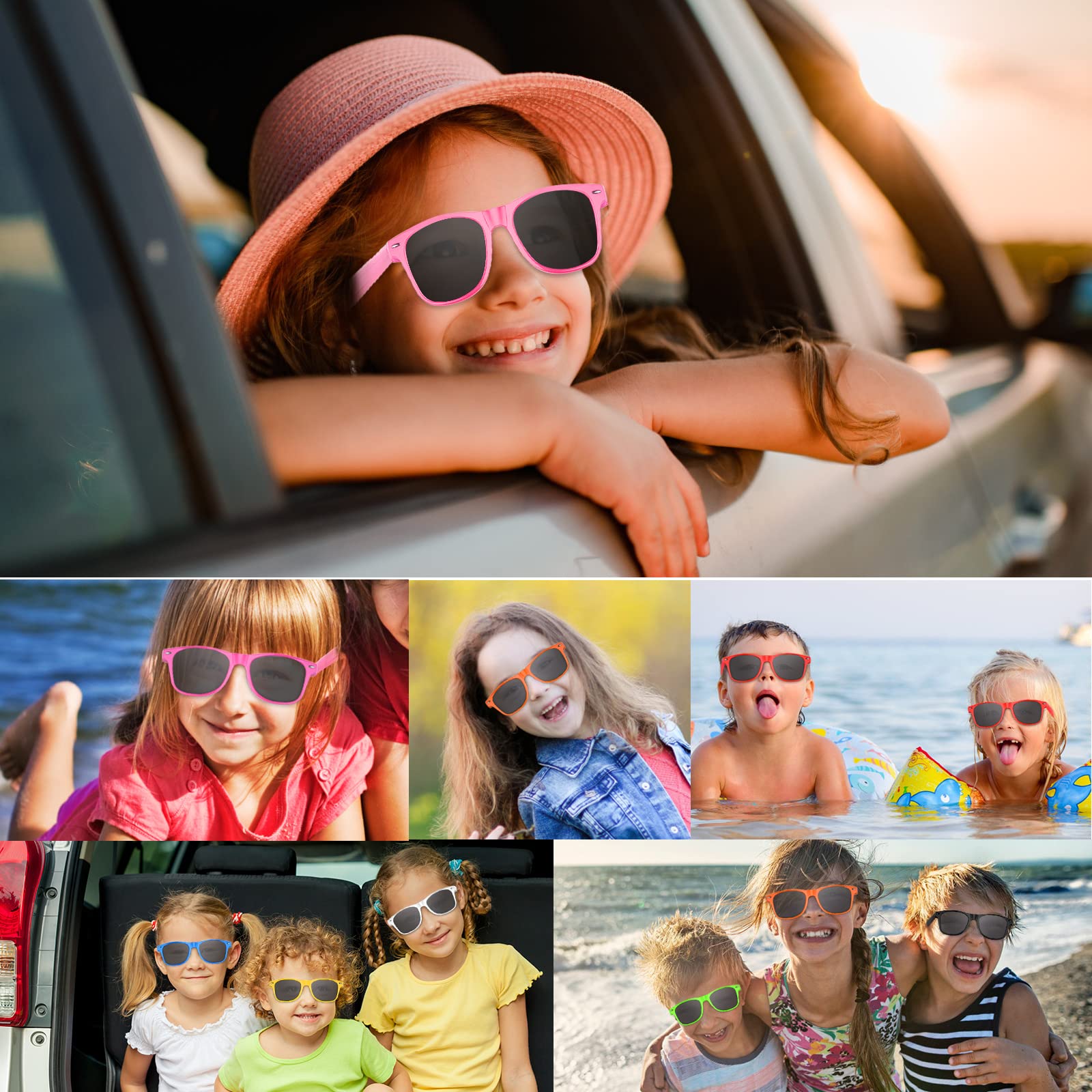 TUPARKA 20 Pack Kids Sunglasses - UV Protection, Mixed Colors - Perfect for Summer Pool Parties, Birthday Favors, Goody Bag Fillers & Outdoor Activities