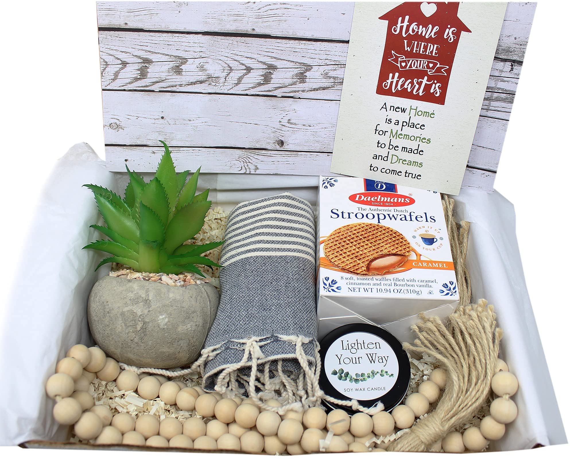 Best Housewarming Gift Basket for New Home - Thoughtful Hostess Gift Set with Home Décor & Gourmet Snacks | Perfect Welcome Gift for Couples, Women & Families | Ideal for New Home Celebrations, House Parties & Warm Welcomes