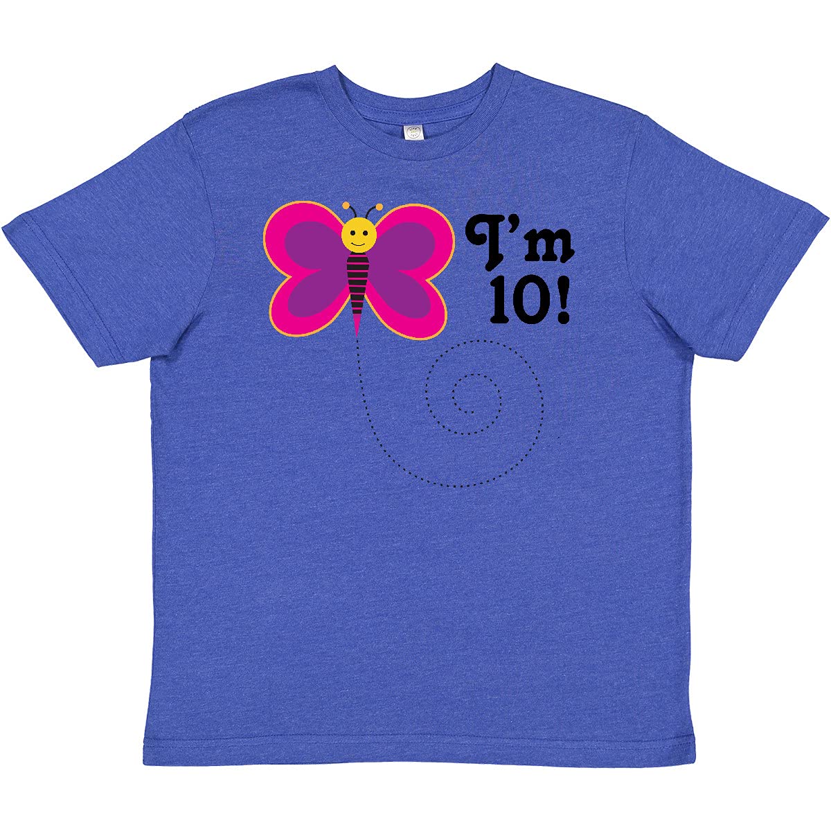 Inktastic 10th Birthday Butterfly Youth T-Shirt for Girls - Cute 10 Year Old Birthday Outfit - Perfect for Birthday Parties, School Events & Casual Wear