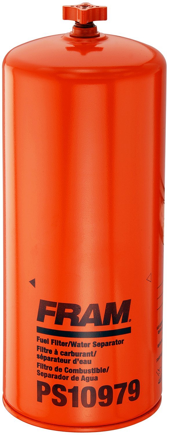 FRAM PS10979 Heavy Duty Spin-On Fuel Water Separator with Drain Valve - Compatible with Diesel Engines, Trucks & Marine Applications