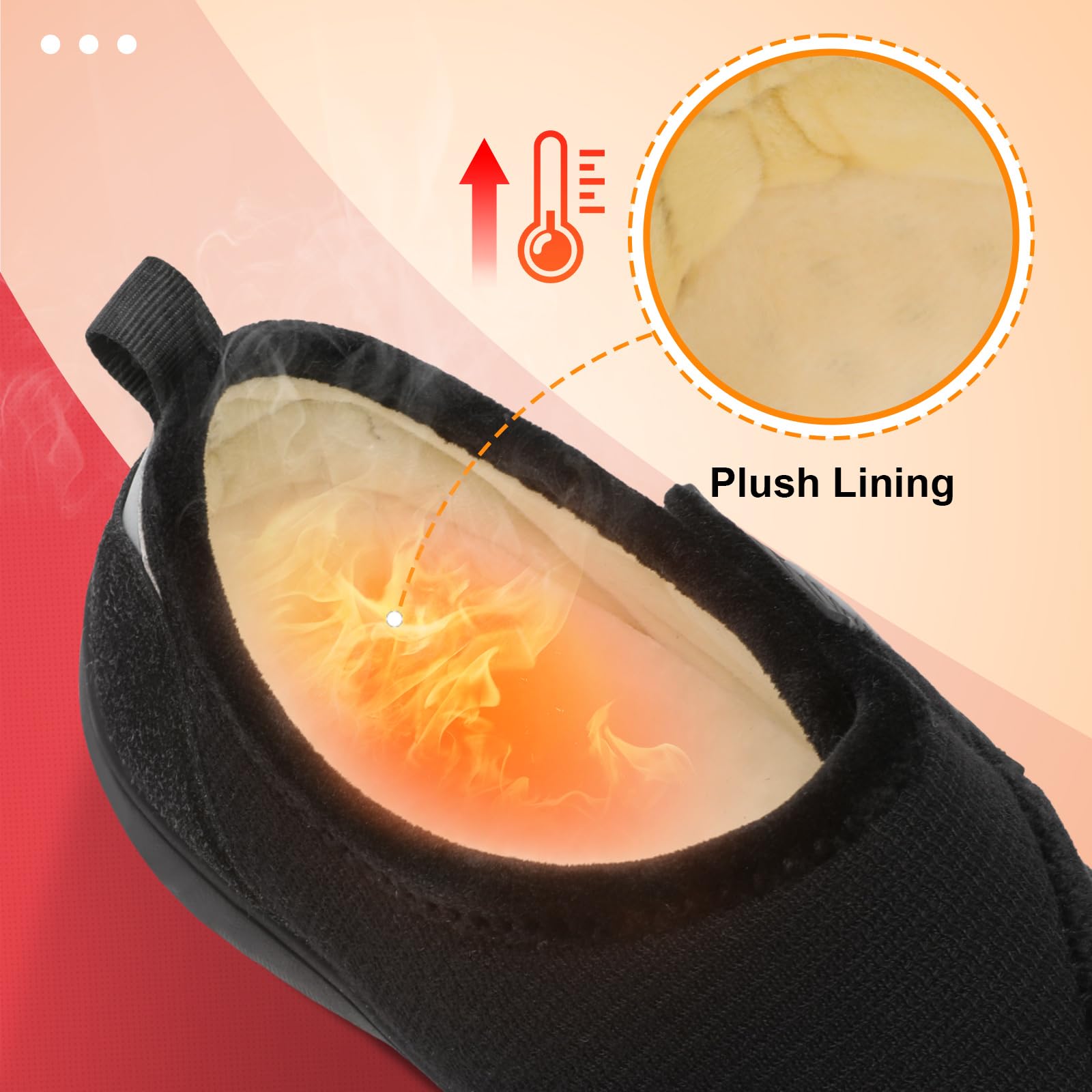 LeIsfIt Men's Wide Width House Slippers - Adjustable Diabetic & Arthritis Slippers for Swollen Feet - Comfortable Indoor/Outdoor Slippers for Home, Hospital & Recovery Use