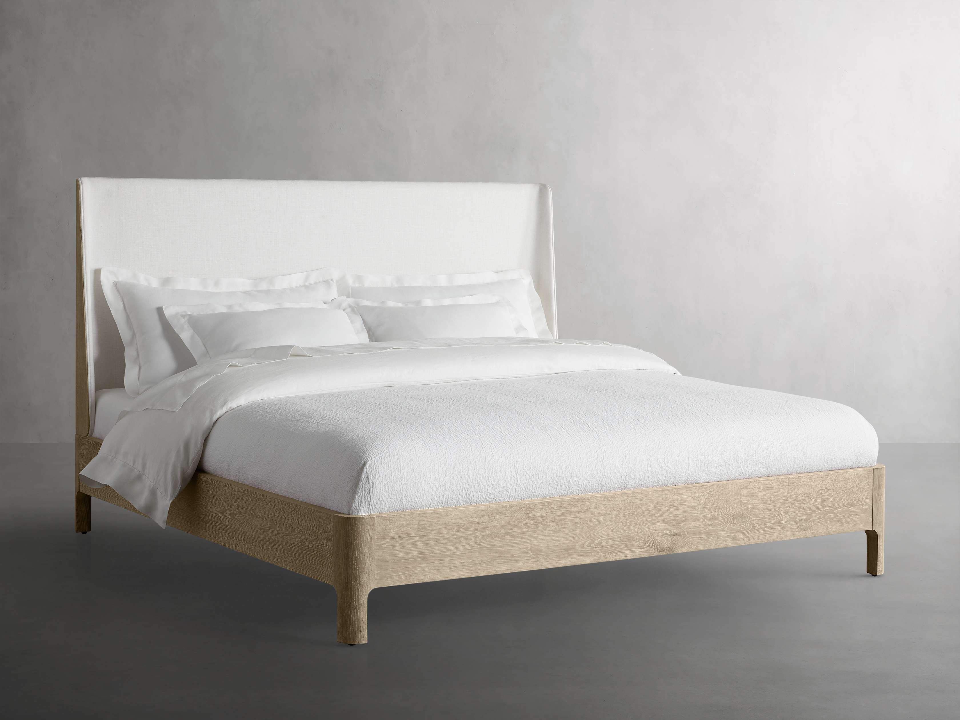 Calista Queen Size Bed Frame with Upholstered Headboard - Modern Platform Bed for Bedroom, Guest Room & Dorm - Easy Assembly & Sturdy Support