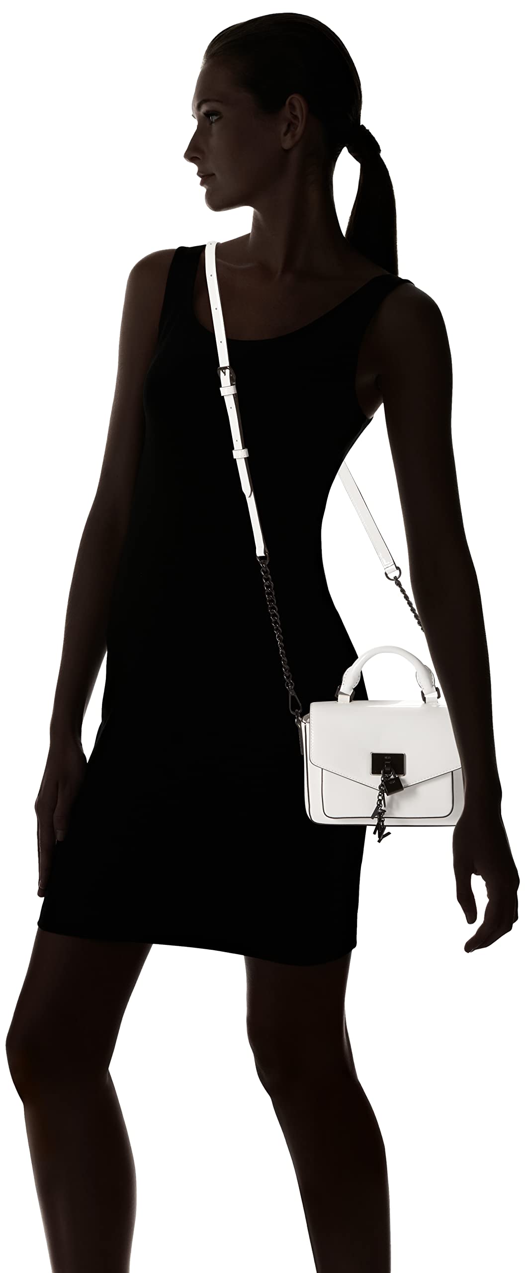 DKNY Elissa Small Satchel Crossbody Bag for Women - Stylish Leather Handbag with Adjustable Strap, Perfect for Work, Travel & Everyday Use
