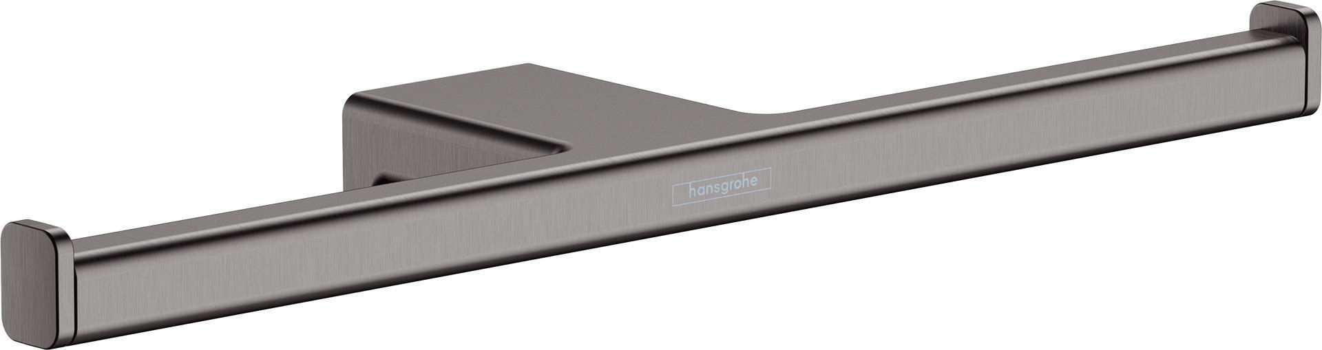 Hansgrohe AddStoris Brushed Black Chrome Toilet Paper Holder 41748340 - Modern Bathroom Tissue Dispenser for Home & Office Use