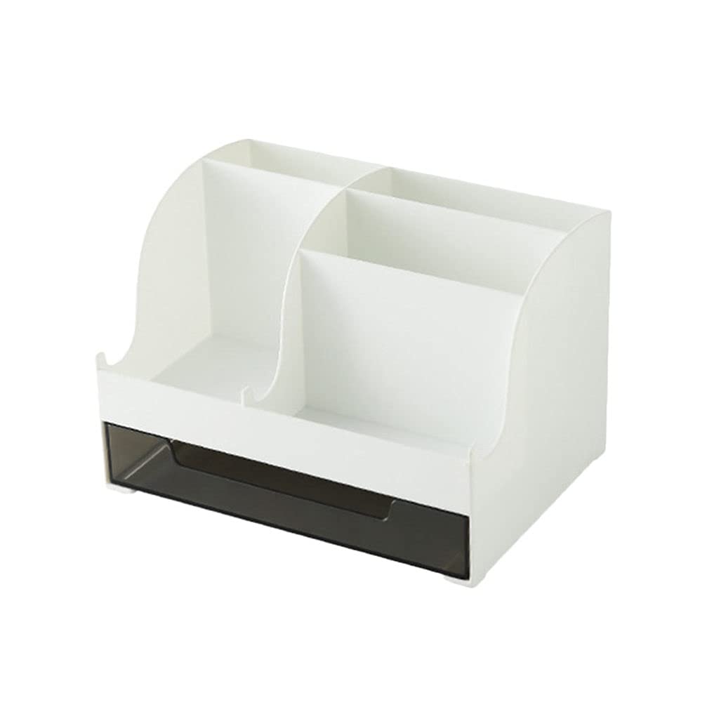 BESPORTBLE White Plastic Drawer Organizer for Cosmetics, Lipstick, Skincare, Pens & Pencils - Desktop Storage Box for Dorm, Office, Home & Vanity (Multi-Purpose Use in Bathroom, Bedroom & Makeup Station)