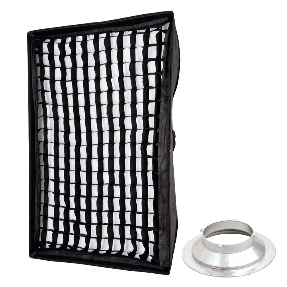 80x120cm (31.4x47.2 Inch) Professional Photography Softbox with 5cm Honeycomb Grid - Portable Rectangular Light Diffuser for Studio, Portrait, and Product Photography