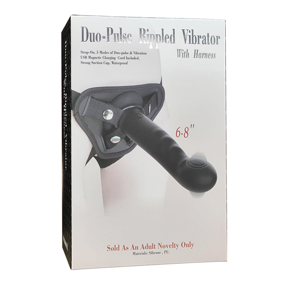 Aphrodisia Duo Pulse Thumping Dildo with Strap-On Harness - Powerful Couples Sex Toy for Enhanced Intimacy & Role Play Scenes