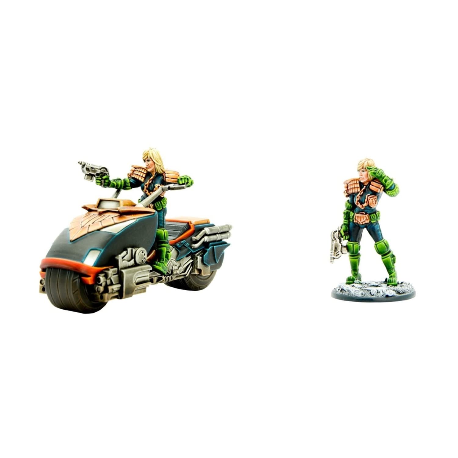 Judge Dredd & Judge Anderson Miniature Figures - Warlord Games Tabletop Wargaming Models for Warhammer 40K & Sci-Fi RPG Battles