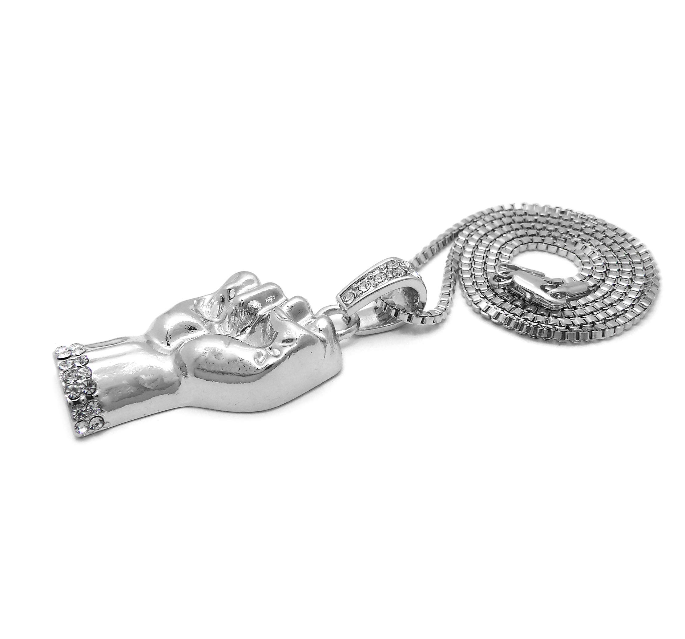 CBC Crown Power Fist Pendant Chain 16