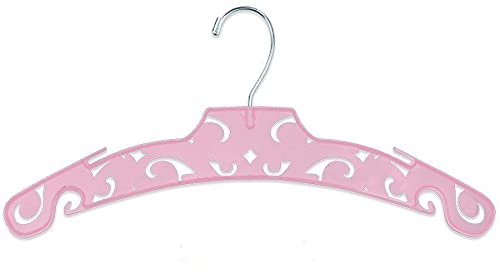 50 Pack Pink Damask Plastic Hangers 15