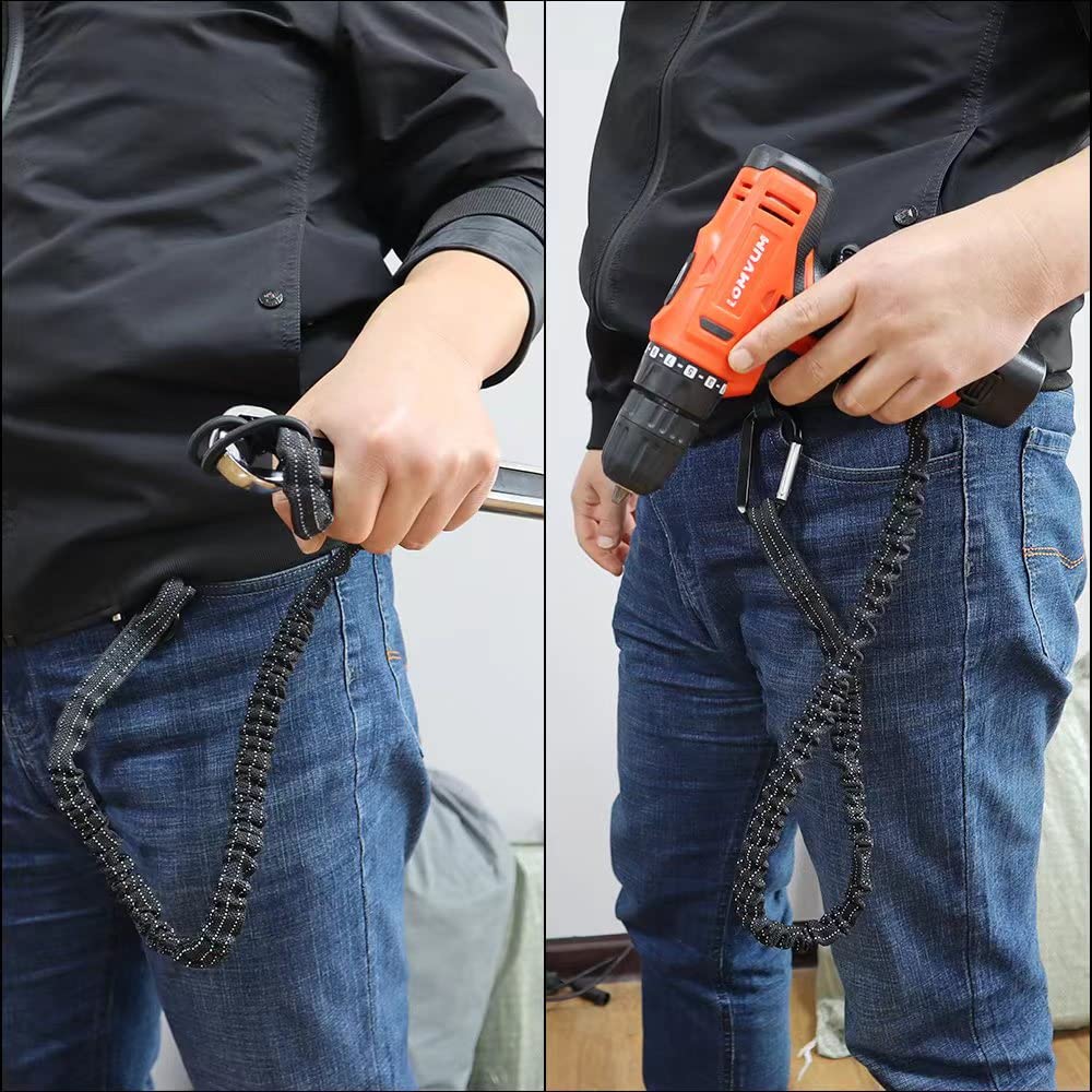 2 Pack Tool Lanyard with Safety Hook - Heavy Duty Fall Protection Equipment for Construction Workers | Secure Your Tools on Roofs, Scaffolding & High Places
