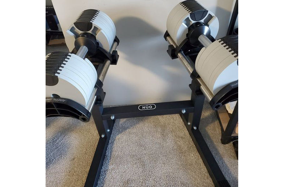 Adjustable Dumbbell Stand for Home Gym - NÜOBELL Double Legged Weight Rack for Strength Training & Fitness Workouts - Perfect for Small Spaces & Compact Home Workouts