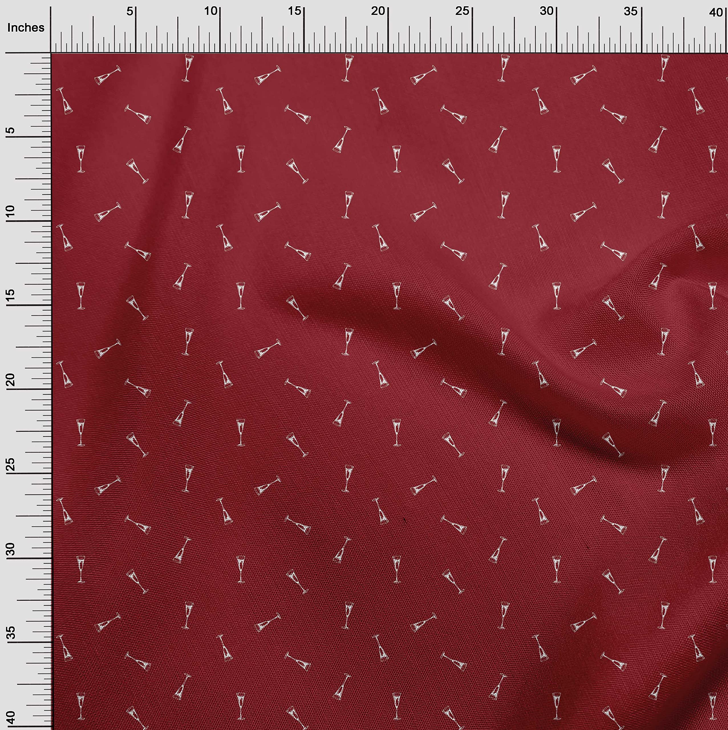oneOone Viscose Chiffon Fabric - 42 Inch Wide Red Wine Printed Material for DIY Clothing, Dresses & Scarves | Premium Sewing Supplies by The Yard | Perfect for Evening Wear & Home Decor Projects