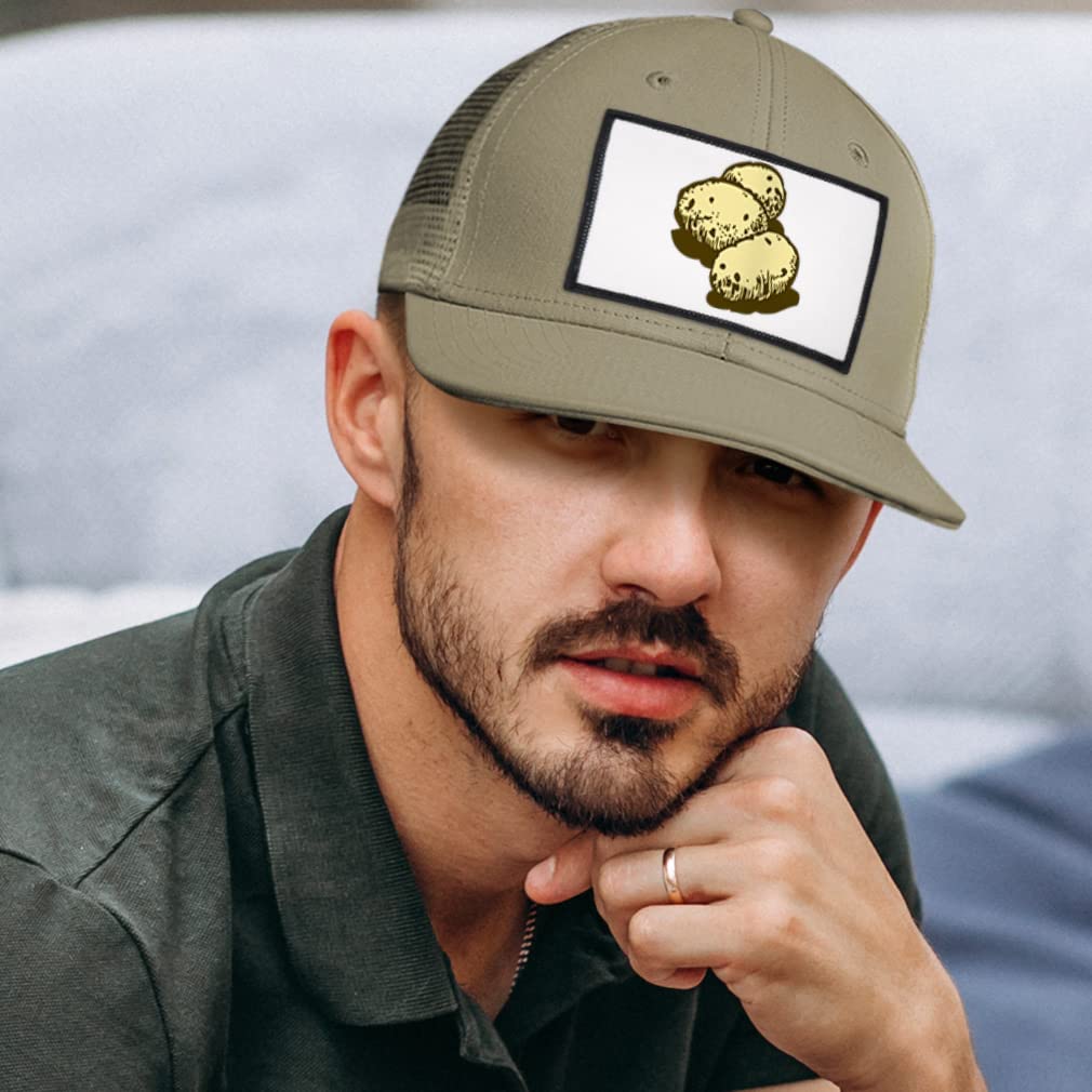 Speedy Pros Patch Hat - Adjustable Trucker Baseball Cap with Potatoes, Fruits & Vegetables Print - Perfect for Foodies, Chefs, and Beverage Enthusiasts